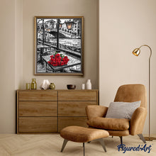 Charger l'image dans la galerie, peinture par numéros | Terrasse et Bouquet | fleurs, france, intermédiaire, romantique, ville | FiguredArt
