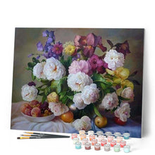 Charger l'image dans la galerie, peinture par numéros | Bouquet de Fleurs et Fruits | fleurs, intermédiaire | FiguredArt