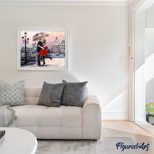Charger l'image dans la galerie, peinture par numéros | Baiser Romantique sous la pluie | intermédiaire, romantique, ville | FiguredArt