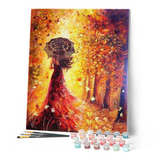 Charger l'image dans la galerie, peinture par numéros | Forêt d’Automne et Femme au Parapluie | complexe, france, romantique | FiguredArt
