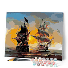 Charger l'image dans la galerie, peinture par numéros | Bataille Navale | bateaux, intermédiaire | FiguredArt
