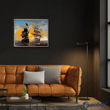 Charger l'image dans la galerie, peinture par numéros | Bataille Navale | bateaux, intermédiaire | FiguredArt
