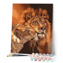 Charger l'image dans la galerie, peinture par numéros | Couple Lion et Lionne | animaux, facile, france, lions | FiguredArt