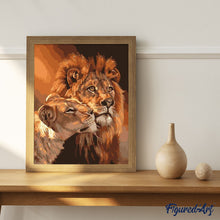 Charger l'image dans la galerie, peinture par numéros | Couple Lion et Lionne | animaux, facile, france, lions | FiguredArt