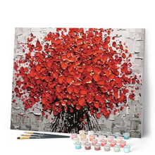 Charger l'image dans la galerie, peinture par numéros | Fleurs rouges abstraites | fleurs, france, intermédiaire | FiguredArt