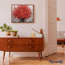 Charger l'image dans la galerie, peinture par numéros | Fleurs rouges abstraites | fleurs, france, intermédiaire | FiguredArt