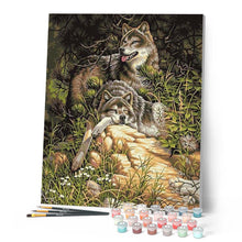 Charger l'image dans la galerie, peinture par numéros | Couple de Loups 3 | animaux, intermédiaire, loups | FiguredArt