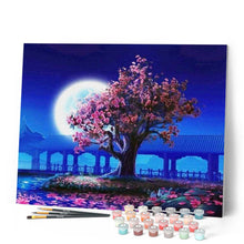 Charger l'image dans la galerie, peinture par numéros | Arbre et grande Lune | fleurs, france, intermédiaire, paysages | FiguredArt