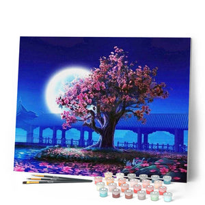 TISHIRON Jardin en pleine lune Peinture par numéros Phases de la lune Entouré de vignes et de fleurs Kit noir pour adultes et enfants Cadeau unique 40x50cm Sans cadre TISHIRON Jardin en pleine lune Peinture par numéros Phases de la lune Entouré de vignes et de fleurs Kit noir pour adultes et enfants Cadeau unique 40x50cm Sans cadre
