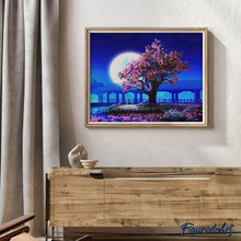 Charger l'image dans la galerie, peinture par numéros | Arbre et grande Lune | fleurs, france, intermédiaire, paysages | FiguredArt