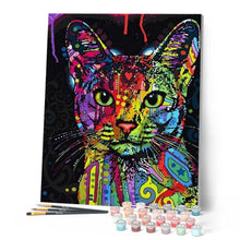 Charger l'image dans la galerie, peinture par numéros | Chat Fractal Moderne | animaux, chats, france, intermédiaire, Pop Art | FiguredArt