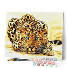 Charger l'image dans la galerie, peinture par numéros | La Panthère aux yeux bleus | animaux, facile, france, panthère | FiguredArt