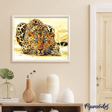 Charger l'image dans la galerie, peinture par numéros | La Panthère aux yeux bleus | animaux, facile, france, panthère | FiguredArt