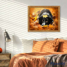 Charger l'image dans la galerie, peinture par numéros | Chien dans les feuilles | animaux, chiens, intermédiaire | FiguredArt