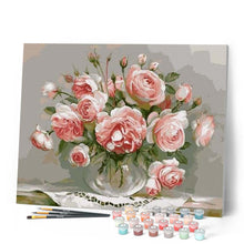 Charger l'image dans la galerie, peinture par numéros | Bouquet de Fleurs Roses 2 | fleurs, intermédiaire | FiguredArt