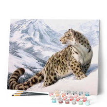 Charger l'image dans la galerie, peinture par numéros | Léopard des Neiges | animaux, intermédiaire, léopards | FiguredArt