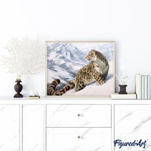 Charger l'image dans la galerie, peinture par numéros | Léopard des Neiges | animaux, intermédiaire, léopards | FiguredArt