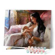 Charger l'image dans la galerie, peinture par numéros | l’allaitement maternel | complexe, romantique | FiguredArt