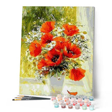 Charger l'image dans la galerie, peinture par numéros | Fleurs Rouges et Marguerites | fleurs, france, intermédiaire | FiguredArt