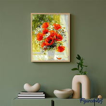 Charger l'image dans la galerie, peinture par numéros | Fleurs Rouges et Marguerites | fleurs, france, intermédiaire | FiguredArt