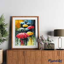 Charger l'image dans la galerie, peinture par numéros | Farandole de Parapluies | facile, france, ville | FiguredArt