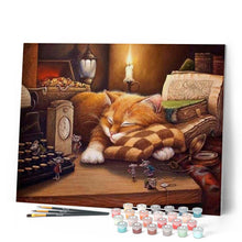 Charger l'image dans la galerie, peinture par numéros | Chat Paresseux | animaux, chats, intermédiaire | FiguredArt