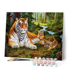 Charger l'image dans la galerie, peinture par numéros | Tigre et ses Petits | animaux, complexe, tigres | FiguredArt