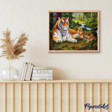 Charger l'image dans la galerie, peinture par numéros | Tigre et ses Petits | animaux, complexe, tigres | FiguredArt