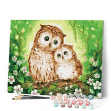 Charger l'image dans la galerie, peinture par numéros | Famille de Hiboux | animaux, chouettes et hiboux, facile | FiguredArt