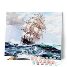 Charger l'image dans la galerie, peinture par numéros | Voilier Tempête | bateaux, complexe | FiguredArt