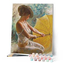 Charger l'image dans la galerie, peinture par numéros | Jeune Femme au Parapluie | france, intermédiaire, nu, romantique | FiguredArt