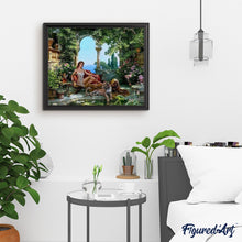 Charger l'image dans la galerie, peinture par numéros | Femme étendue et Léopard | complexe, léopards, paysages, romantique | FiguredArt