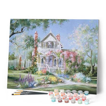 Charger l'image dans la galerie, peinture par numéros | Maison blanche au Printemps | complexe, paysages | FiguredArt