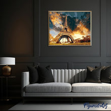 Charger l'image dans la galerie, peinture par numéros | Tour Eiffel dans la Tempête | intermédiaire, ville | FiguredArt
