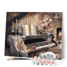 Charger l'image dans la galerie, peinture par numéros | Piano au salon | intermédiaire, musique | FiguredArt