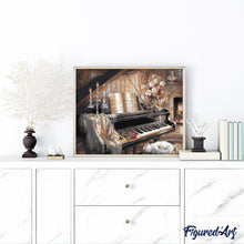 Charger l'image dans la galerie, peinture par numéros | Piano au salon | intermédiaire, musique | FiguredArt