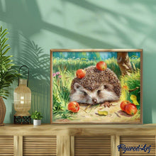 Charger l'image dans la galerie, peinture par numéros | Hérisson Chapardeur de Cerises | animaux, complexe, hérissons | FiguredArt
