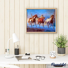 Charger l'image dans la galerie, peinture par numéros | Chevaux blancs et marrons | animaux, chevaux, intermédiaire | FiguredArt