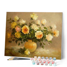 Charger l'image dans la galerie, peinture par numéros | Bouquet de Roses jaunes | fleurs, intermédiaire | FiguredArt
