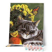 Charger l'image dans la galerie, peinture par numéros | Petit Chaton endormi | animaux, chats, facile | FiguredArt