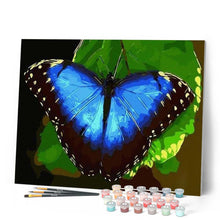 Charger l'image dans la galerie, peinture par numéros | Papillon bleu | animaux, facile, papillons | FiguredArt