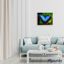 Charger l'image dans la galerie, peinture par numéros | Papillon bleu | animaux, facile, papillons | FiguredArt