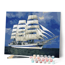 Charger l'image dans la galerie, peinture par numéros | Voilier aux Voiles blanches | bateaux, facile | FiguredArt