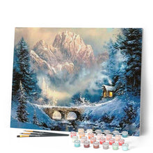 Charger l'image dans la galerie, peinture par numéros | Cabane dans la Neige | complexe, paysages | FiguredArt