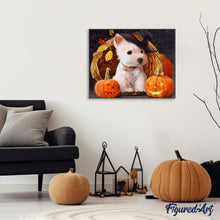Charger l'image dans la galerie, peinture par numéros | Chien Westie Halloween | animaux, chiens, intermédiaire | FiguredArt
