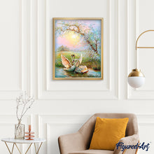 Charger l'image dans la galerie, peinture par numéros | Cygnes sur le Lac | animaux, cignes, complexe, oiseaux | FiguredArt