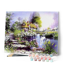 Charger l'image dans la galerie, peinture par numéros | La Maison sur le Lac | complexe, paysages | FiguredArt