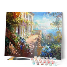 Charger l'image dans la galerie, peinture par numéros | Maison fleurie sous le Soleil | complexe, paysages | FiguredArt