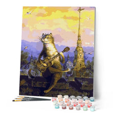 Charger l'image dans la galerie, peinture par numéros | Chat avec guitare | animaux, chats, facile | FiguredArt