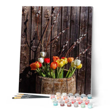 Charger l'image dans la galerie, peinture par numéros | Barril de Tulipes | complexe, fleurs | FiguredArt